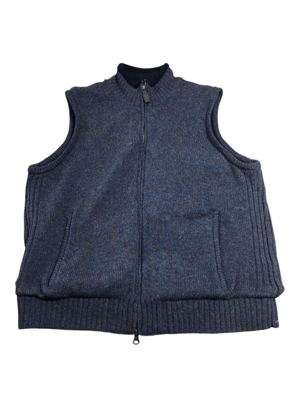 Pendleton Vest Mens M Shetland Wool Full Zip Fleece Lined Pockets Blue